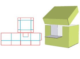 Tin cover + bottom without lid carton