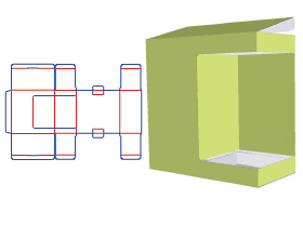 Double-in-button tube box