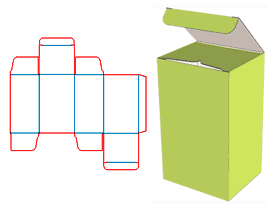 Double-in-button tube box