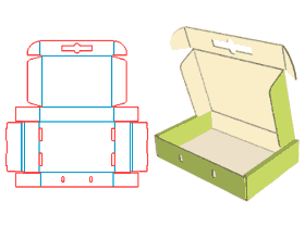 Flip-up hand gift box design.