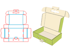 Flip-up hand gift box design.
