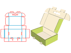 Flip-up hand gift box design.