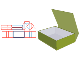 Foldable book-shaped boutique box, semi-worn X, le