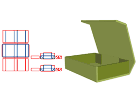 Foldable book-shaped boutique box, semi-worn X, le