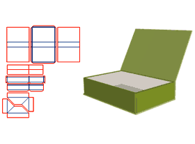 Foldable book-shaped boutique box, semi-worn X, le