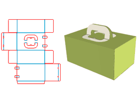 Cake box with handle