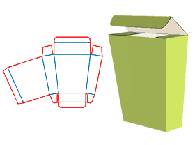 Wide Down narrow tubular box