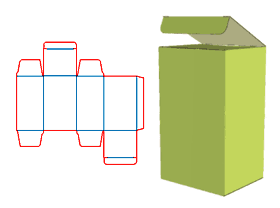 Double-in-button tube box
