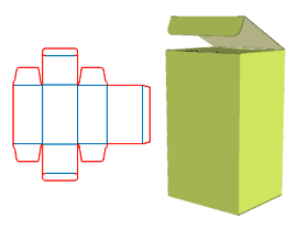 Double-in-button tube box