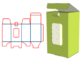 Double-in-button tube box