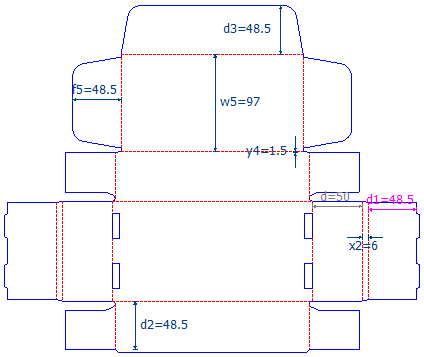 example of the custom color system of Packmage CAD