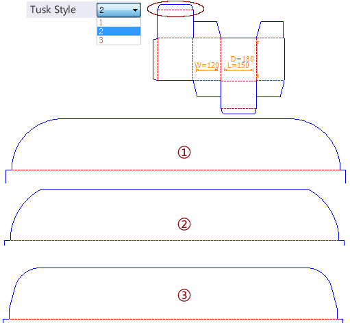 Drop down options - Tuck Style