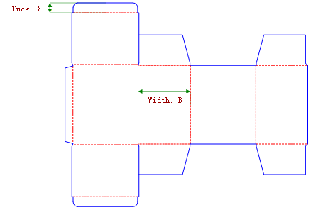 Mathematical logic - Size of the tuck will change with Length of the box